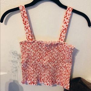 PACSUN RED AND WHITE CROP TOP